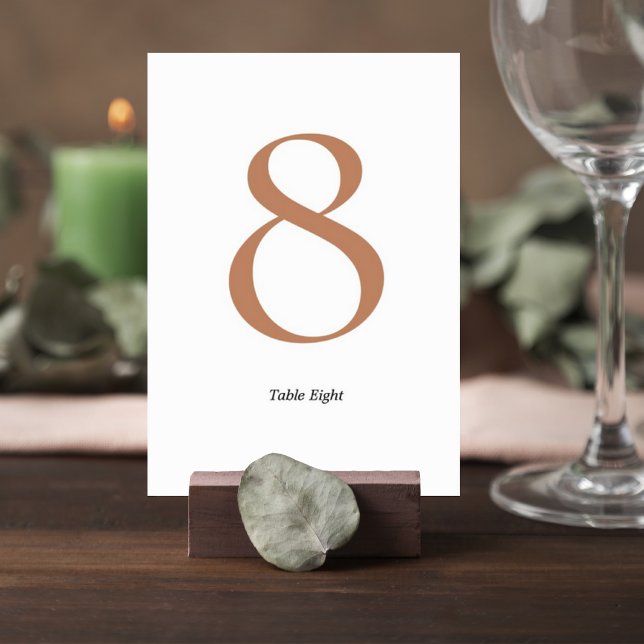 Tarjeta De Mesa Elegant Minimalist Wedding Table Number Card (Subido por el creador)