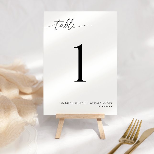 Tarjeta De Mesa Elegant Modern Black Calligraphy Wedding 1 (Subido por el creador)
