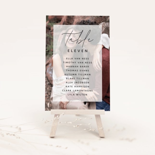 Tarjeta De Mesa Elegant Modern Wedding Photo Seating Chart (Subido por el creador)