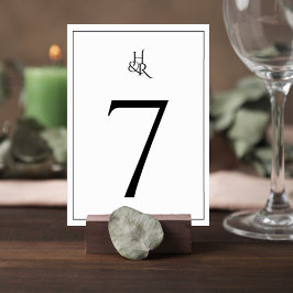 Tarjeta De Mesa Elegant Monogram Wedding Table Number Card