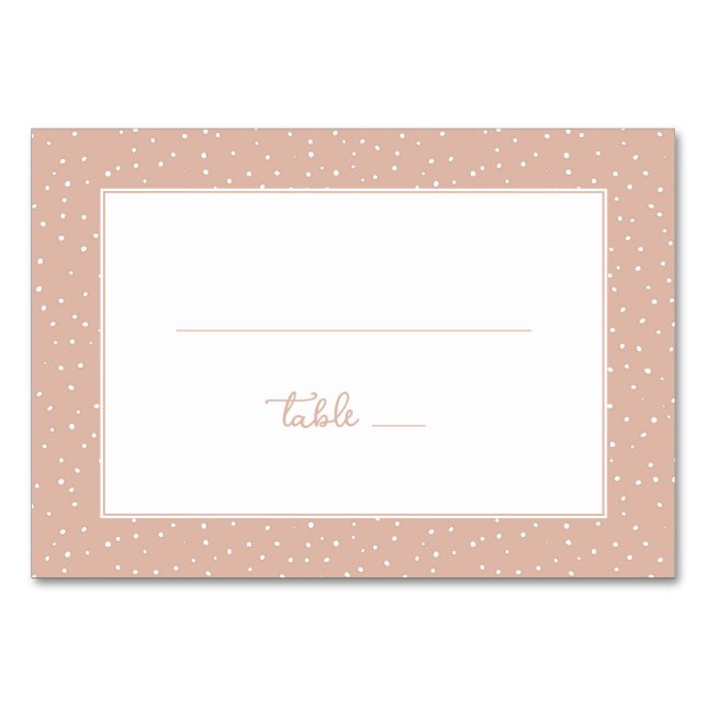Tarjeta De Mesa Elegant Peach Polka Dots (Anverso)