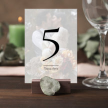 Elegant Photo Wedding Table Number Card