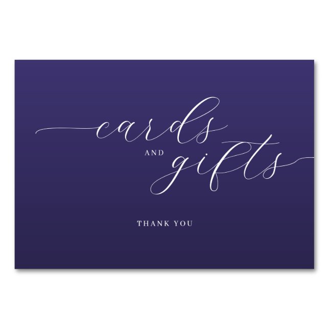 Tarjeta De Mesa Elegant Purple Typographic Thank You Card (Anverso)