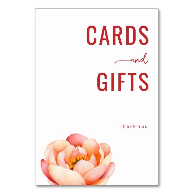Tarjeta De Mesa Elegant Red Botanical Floral (Anverso)