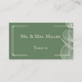 Tarjeta De Mesa Elegant Sage Green Eucalyptus Wedding Folded Place