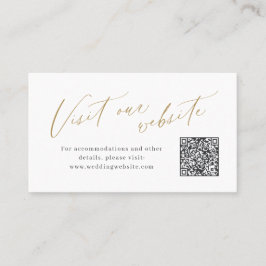 Tarjeta De Mesa Elegant script minimal QR code website Insert card