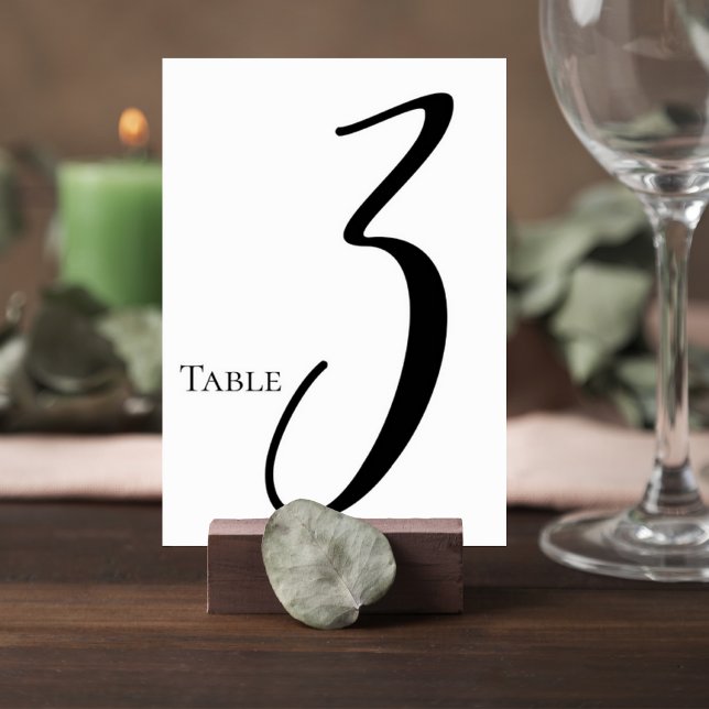Tarjeta De Mesa Elegant Script Wedding Table Number Card (Subido por el creador)