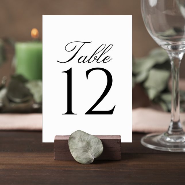 Tarjeta De Mesa Elegant Script Wedding Table Number Card (Subido por el creador)