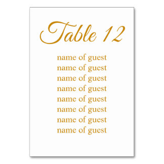 Tarjeta De Mesa Elegant Simple Gold Custom Wedding Table Number