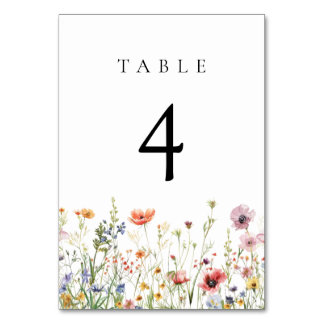 Tarjeta De Mesa Elegant Summer Floral Wedding Table Number