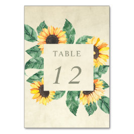 Tarjeta De Mesa Elegant Sunflowers Garden Floral Wedding