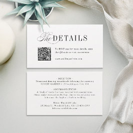 Tarjeta De Mesa Elegant Timeless Typography Simple Wedding Details