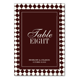 Tarjeta De Mesa Elegant Vintage Burgundy Formal Wedding