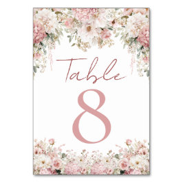 Tarjeta De Mesa elegant watercolor floral garden pink wedding chic