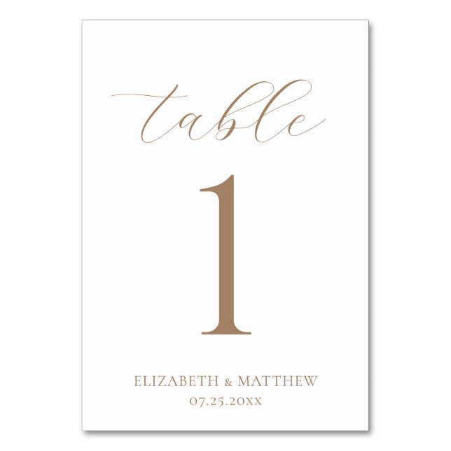 Tarjeta De Mesa Elegant Wedding (Anverso)