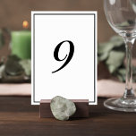 Tarjeta De Mesa Elegant Wedding Table Number Card<br><div class="desc">Add a refined touch to your reception tables with this elegant wedding table number card. Featuring a clean minimalist border and a graceful script-style number, this design brings timeless sophistication to your table settings while helping guests easily find their seats. The simple layout allows the table number to stand out...</div>
