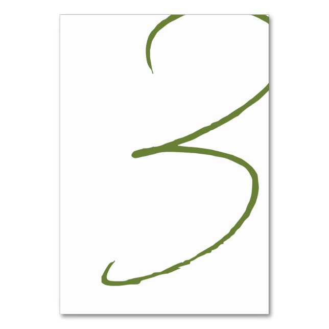 Tarjeta De Mesa Elegant Wedding Table Number Card (Anverso)