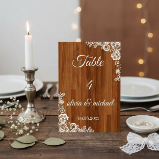 Tarjeta De Mesa “Elegant Wedding Table Numbers – Personalized Set