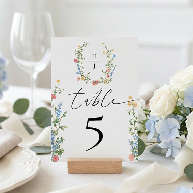 Tarjeta De Mesa Elegant Wildflower Wedding Reception (Subido por el creador)