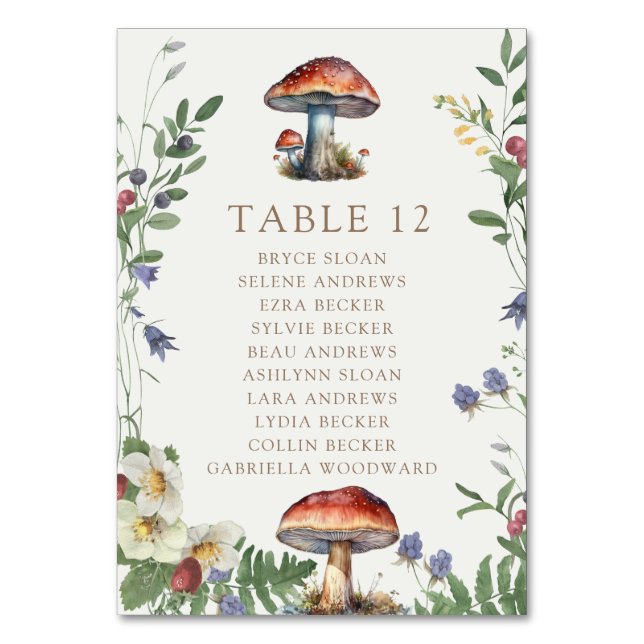 Tarjeta De Mesa Elegant Woodland | Forest Wedding (Anverso)