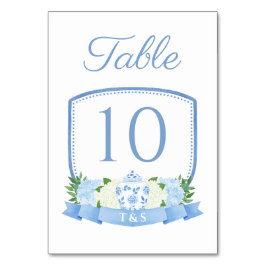 Tarjeta De Mesa Elegante acuarela Chinoiserie Moda Escudo Boda