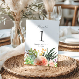 Tarjeta De Mesa Elegante acuarela exitosa | BODA
