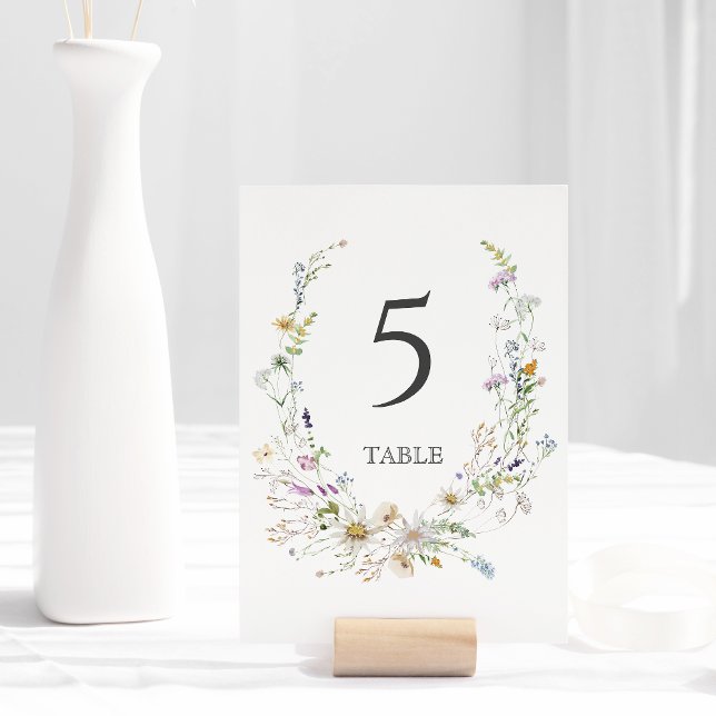 Tarjeta De Mesa Elegante acuarela Flor salvaje Boda blanco (Subido por el creador)