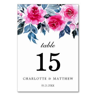 Tarjeta De Mesa Elegante acuarela Floral Boda personalizado