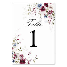 Tarjeta De Mesa Elegante acuarela floral Boda personalizado