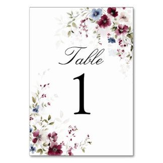 Tarjeta De Mesa Elegante acuarela floral Boda personalizado