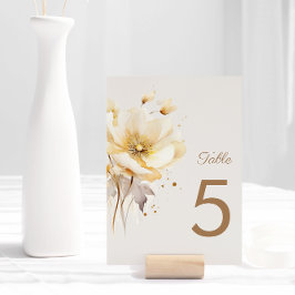 Tarjeta De Mesa Elegante acuarela Floral Delicado Boda