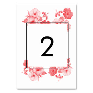 Tarjeta De Mesa Elegante acuarela Hibiscus Boda