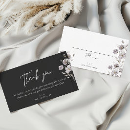 Tarjeta De Mesa Elegante acuarela negra de boda gracias