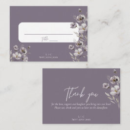 Tarjeta De Mesa Elegante acuarela púrpura de boda gracias