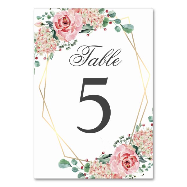 Tarjeta De Mesa Elegante acuarela Rosa Española Quinceañera Quince (Anverso)