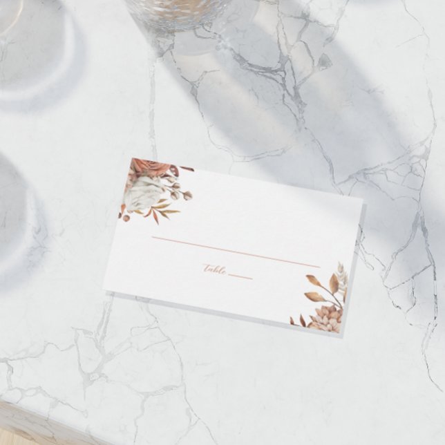 Tarjeta De Mesa Elegante acuarela Terracotta Boda Floral (Subido por el creador)