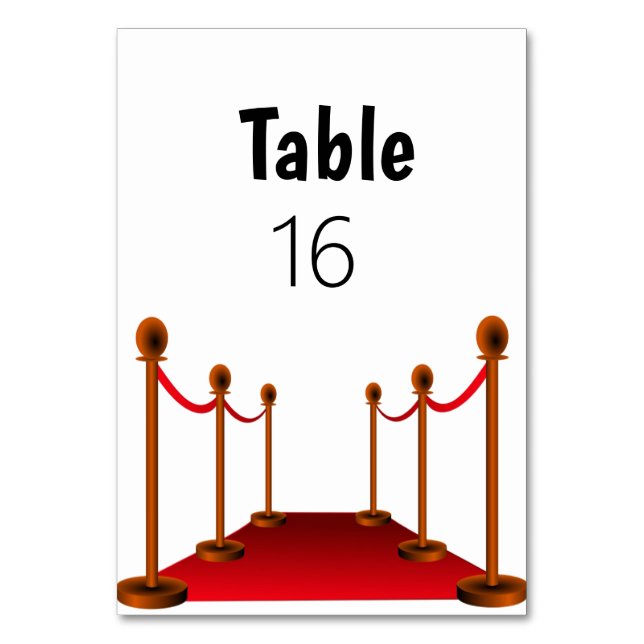 Tarjeta De Mesa Elegante alfombra roja de Hollywood 16 (Anverso)