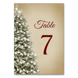 Tarjeta De Mesa Elegante árbol de Navidad en el Boda Kraft