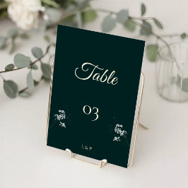 Tarjeta De Mesa Elegante Aro de Novia Verde Esmeralda para bebé