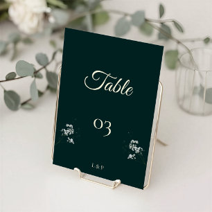 Tarjeta De Mesa Elegante Aro de Novia Verde Esmeralda para bebé