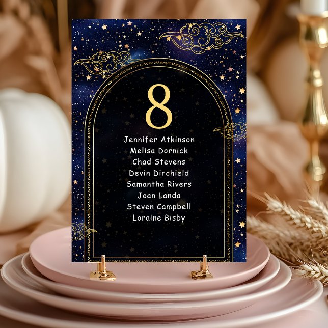 Tarjeta De Mesa Elegante asiento boda celestial místico (Subido por el creador)