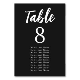 Tarjeta De Mesa Elegante asignación de asientos blancos y negros m