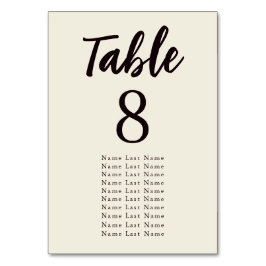 Tarjeta De Mesa Elegante asignación de asientos de Boda Ecru Minim