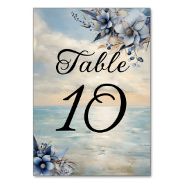 Tarjeta De Mesa Elegante atardecer sutil y Boda floral