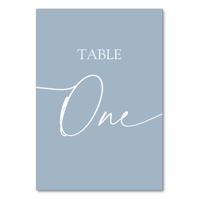 Tarjeta De Mesa Elegante azul turbio minimalista (Anverso)