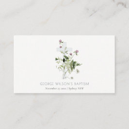 Tarjeta De Mesa Elegante bautismo floral cruzado morado