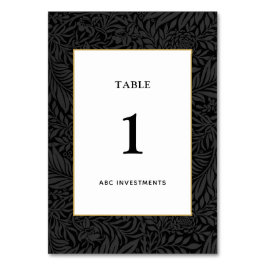 Tarjeta De Mesa Elegante blanco dorado negro botánico