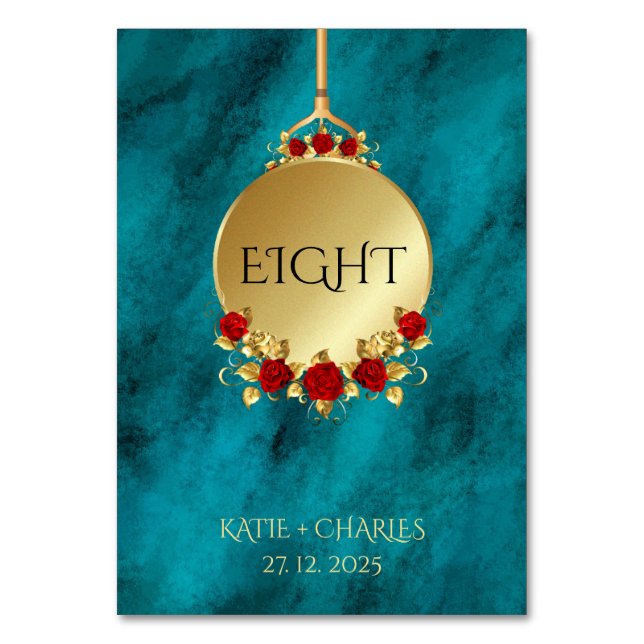 Tarjeta De Mesa Elegante Blue Opulence Gold Luxury Royal (Anverso)