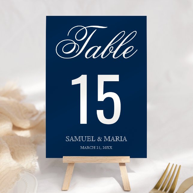 Tarjeta De Mesa Elegante Boda azul de la Marina de Guerra (Subido por el creador)