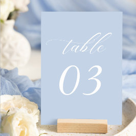 Tarjeta De Mesa Elegante Boda azul turbio